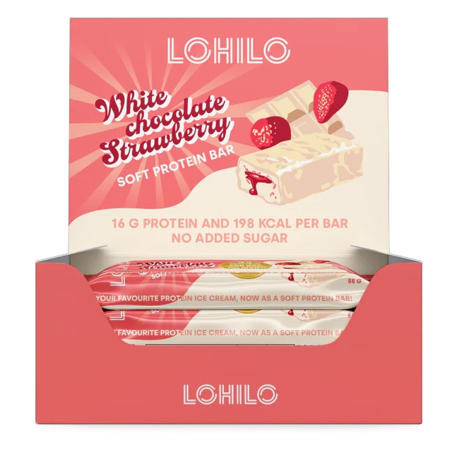 Lohilo Soft Protein Bar White Chocolate Strawberry 12x55g