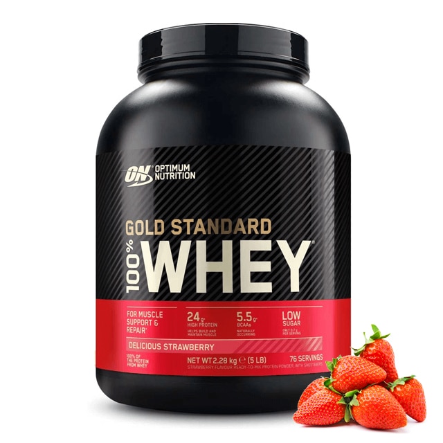 optimum gold standard whey 2,28kg delicious strawberry